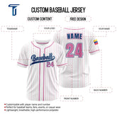 Custom Pink Pinestripe Button Down Baseball Jersey